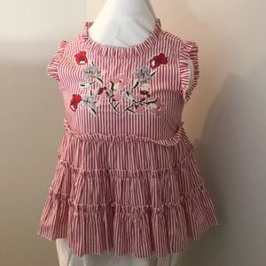Embroidered babydoll top